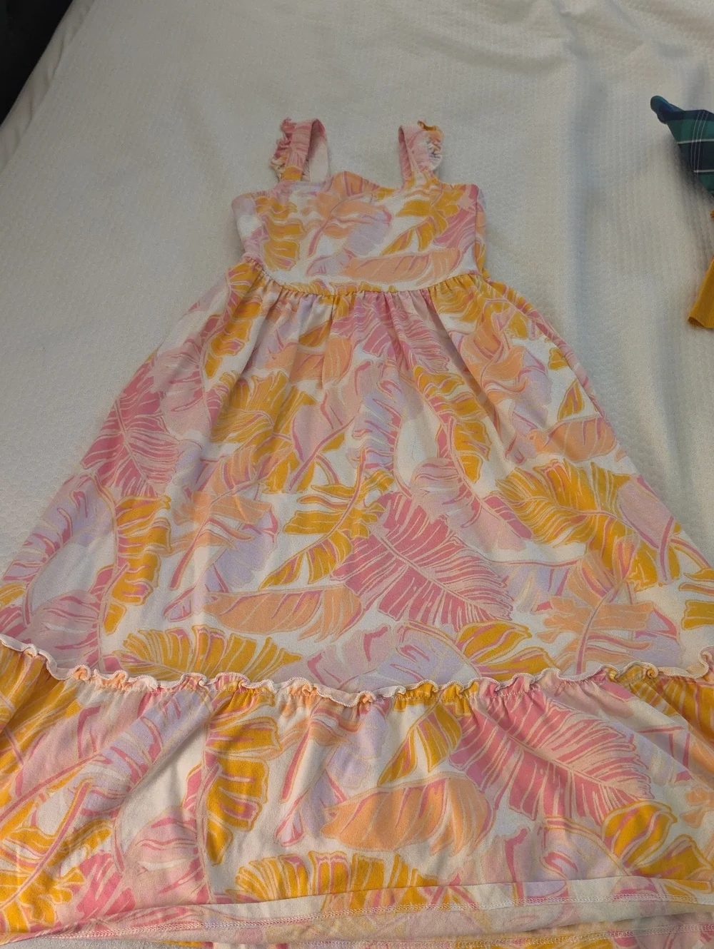 Cat & Jack Pink and Yellow Tropical Leaf Sundress